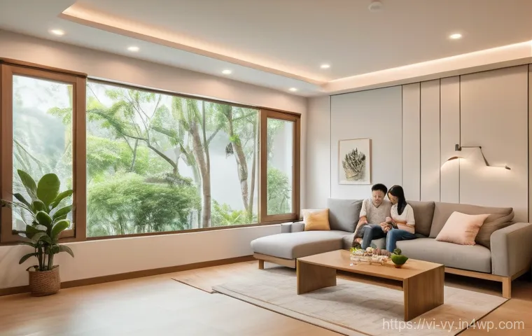 포스트휴머니즘과 생태 비판 - **"A warm, inviting scene inside a modern Vietnamese smart home. A young Vietnamese couple and their...